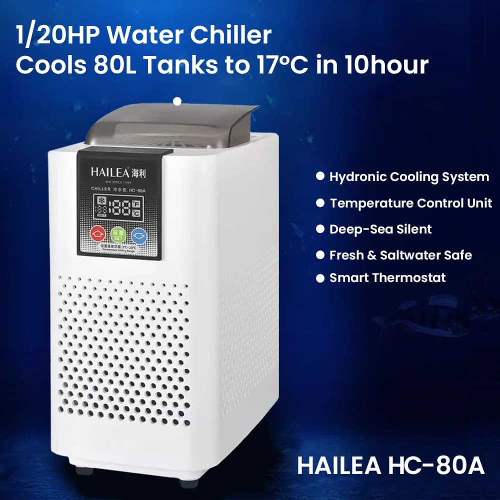 HAILEA HC-80A Cooling device for intelligent aquarium Ti Evaporator Water Cooling Quiet thermostat Freshwater Salt water Coral barrier Fish tank