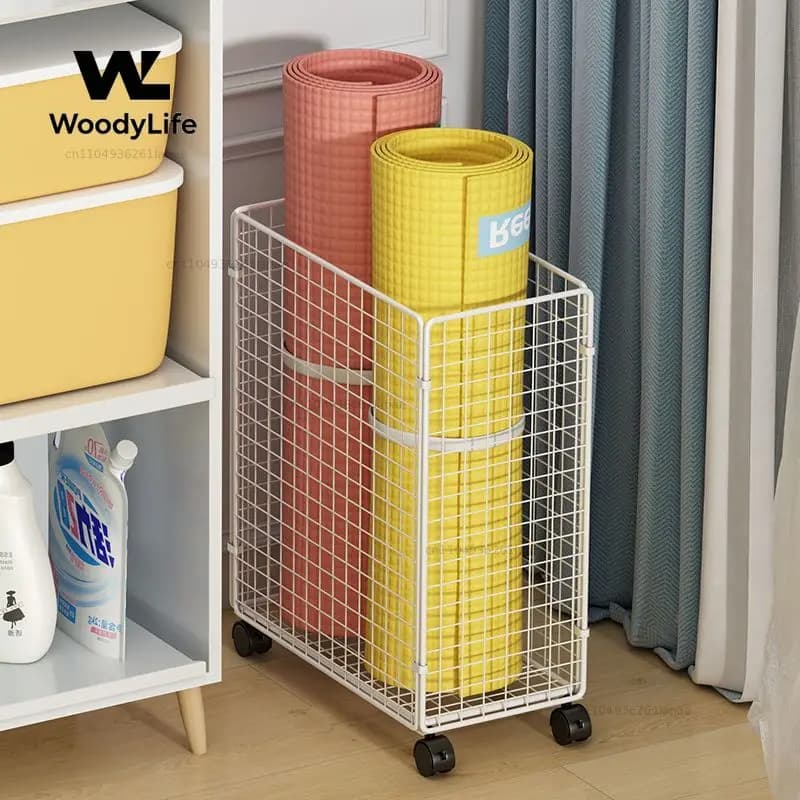 Yoga Mat Storage Rack Fitness Sports Equipment Basket Crack Badminton Racket Removable Shelf