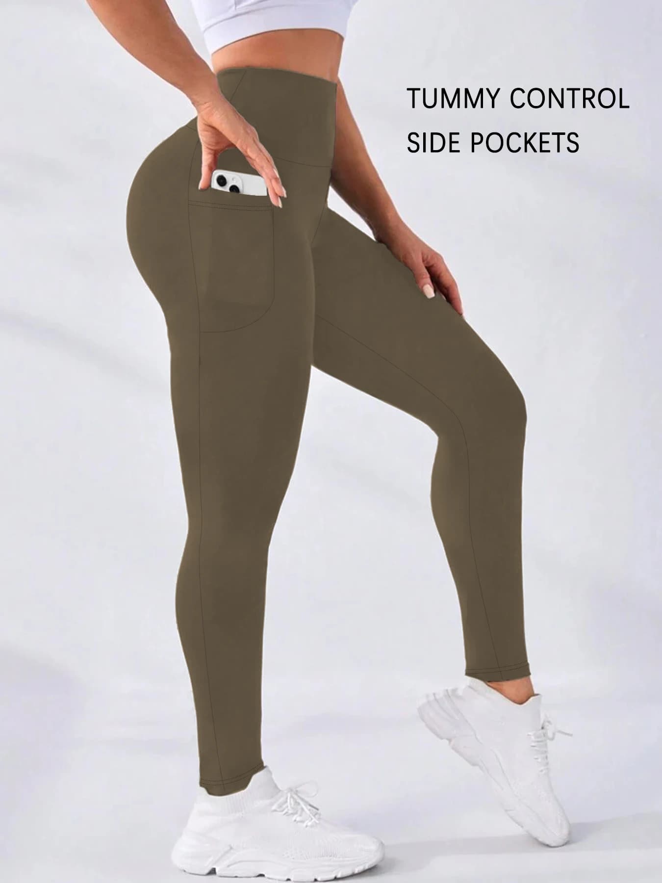 Super Soft Sports Leggings for Women with Pockets High Waisted Tummy Control Workout Yoga Running