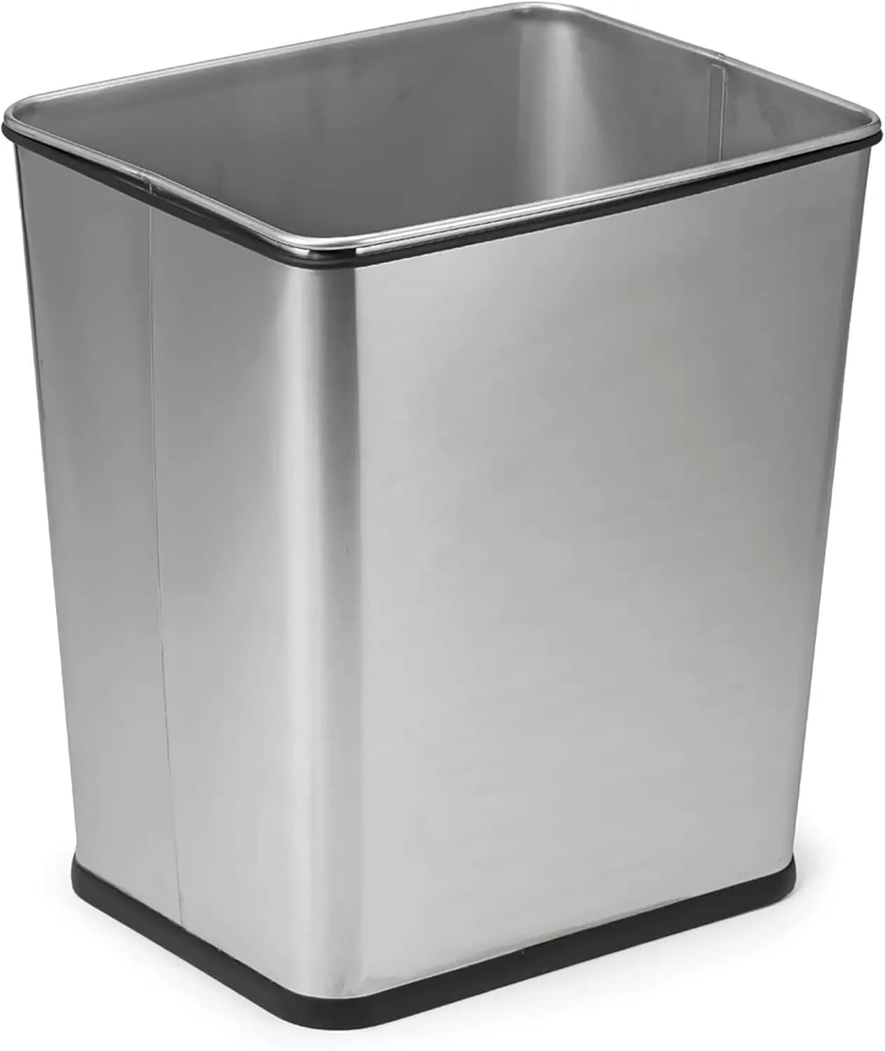 Cestino per rifiuti da sottolavello da 7 galloni con base in gomma antiscivolo, finitura in acciaio inossidabile spazzolato, 13,5x11x15,25 pollici