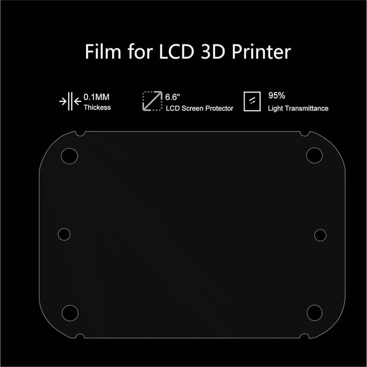【AT48】 NUOVO set da 3 pellicole protettive per schermo da 6,6 pollici ad alta trasmissione della luce per stampante 3D Photon Mono 2 in resina