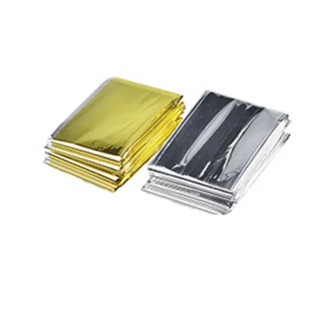 SPORTFUNSF Solar Space Blanket Reflectiv Film Camping Survival Safety Aid Insulating Mylar Thermal 160x210cm Gold 130x210cm Silv