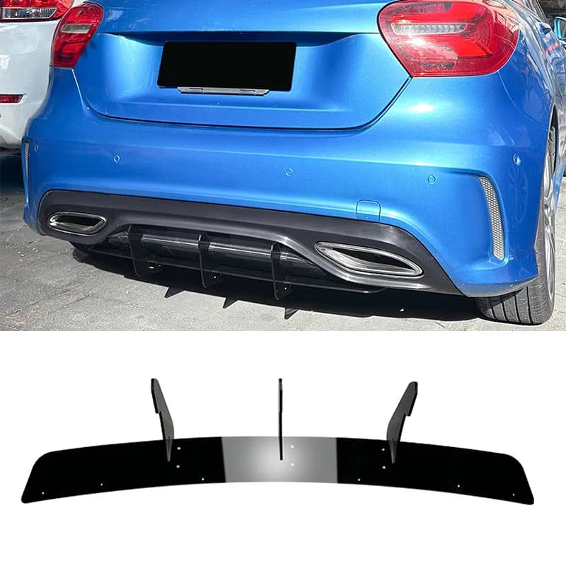 Diffusore Posteriore, Splitter Laterali e Spoiler per Paraurti Posteriore Mercedes-Benz Classe A W176 AMG Line 2016-2018