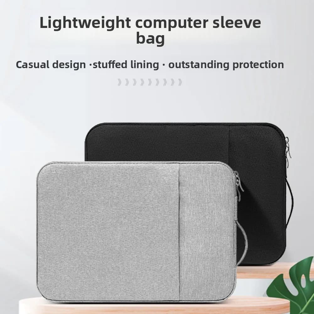 Borse per laptop portatili con maniglia, custodia per laptop leggera e impermeabile, doppia cerniera, custodia per notebook in materiale morbido, per uso in ufficio