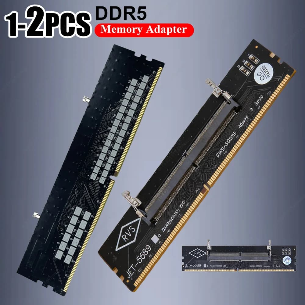 1-2 Pezzi Adattatore DDR5 da Laptop a Desktop, Scheda UDIMM di 5a Generazione, Adattatore di Memoria Multiuso per PC, Accessorio Fai-da-Te