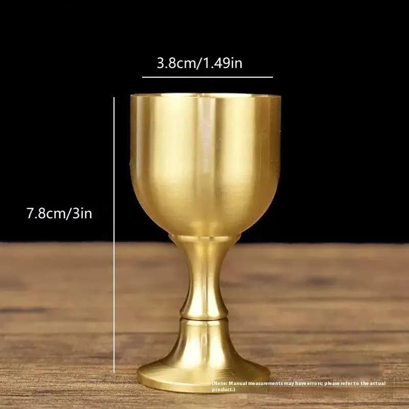1 Pezzo Calice in Ottone per Vino, Bicchiere da Tavola per Ristorante, per Vino Rosso e Bianco, Artigianato in Rame, Decorazione in Rame, Mini Bicchierino da Shot
