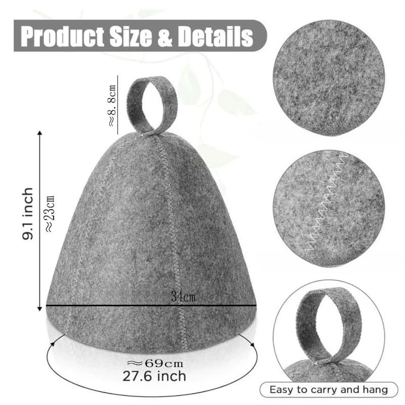 Sauna Hats, Sauna Caps Sauna Hats Sauna Accessories Felt Sauna Cap for Men and Women Home Sauna Steam Cap for Steam Room