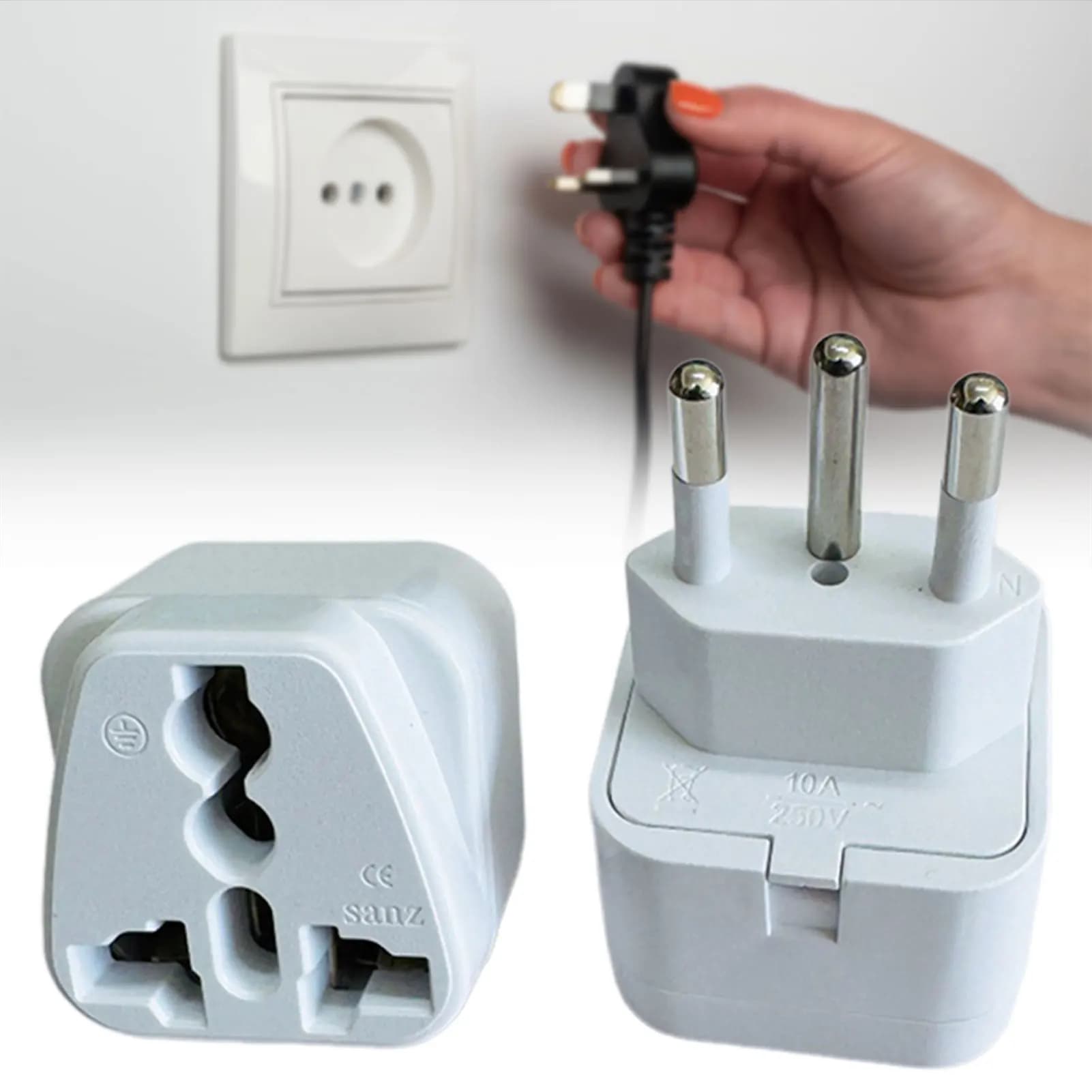 Universal Brazil/Switzerland Travel Plug AU/UK/US/CN to Brazil Universal Travel Adapter