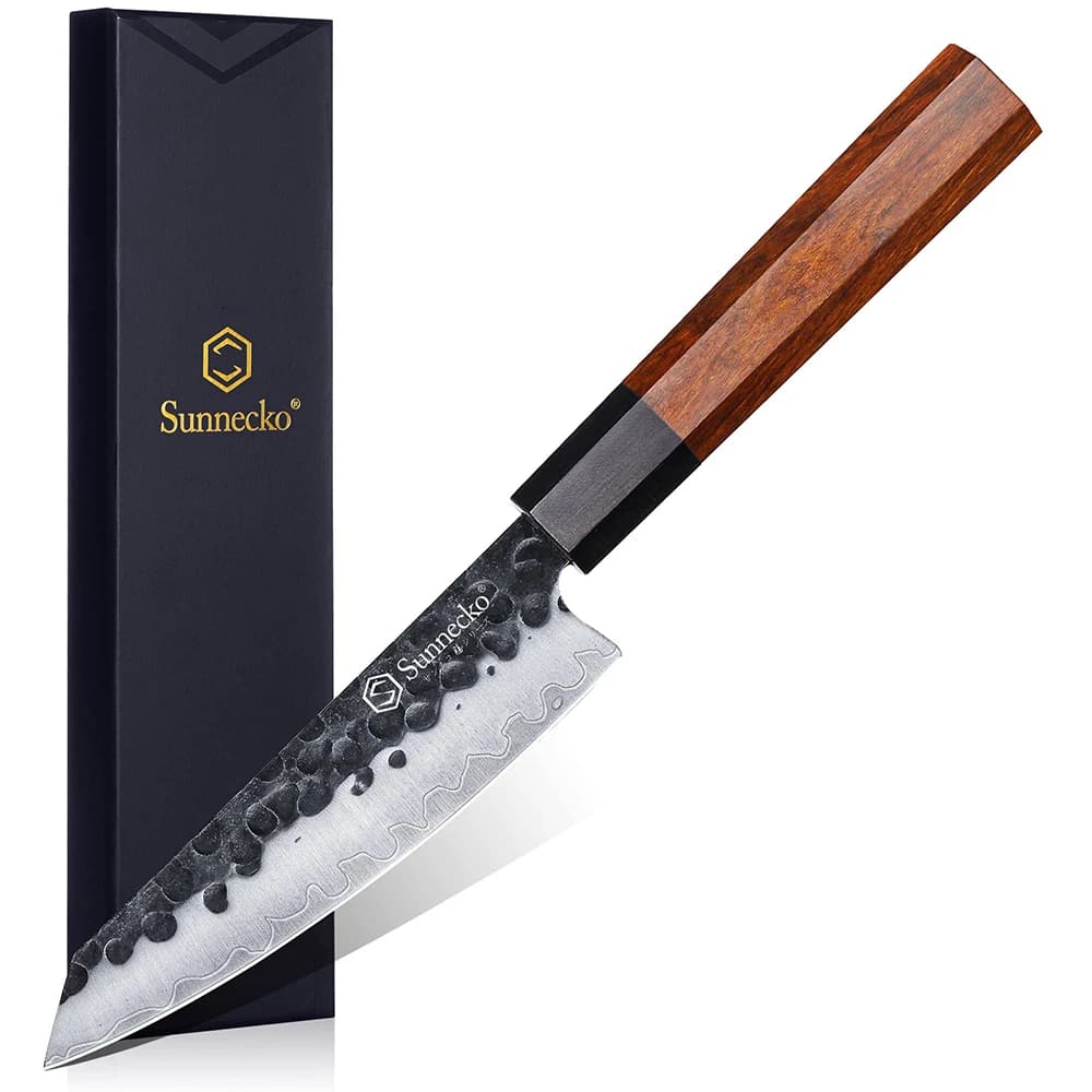 Sunnecko 5.5 inch multipurpose cook knife Professional kitchen knife for sliced fruit and vegetable meat High carbon stainless steel cutter