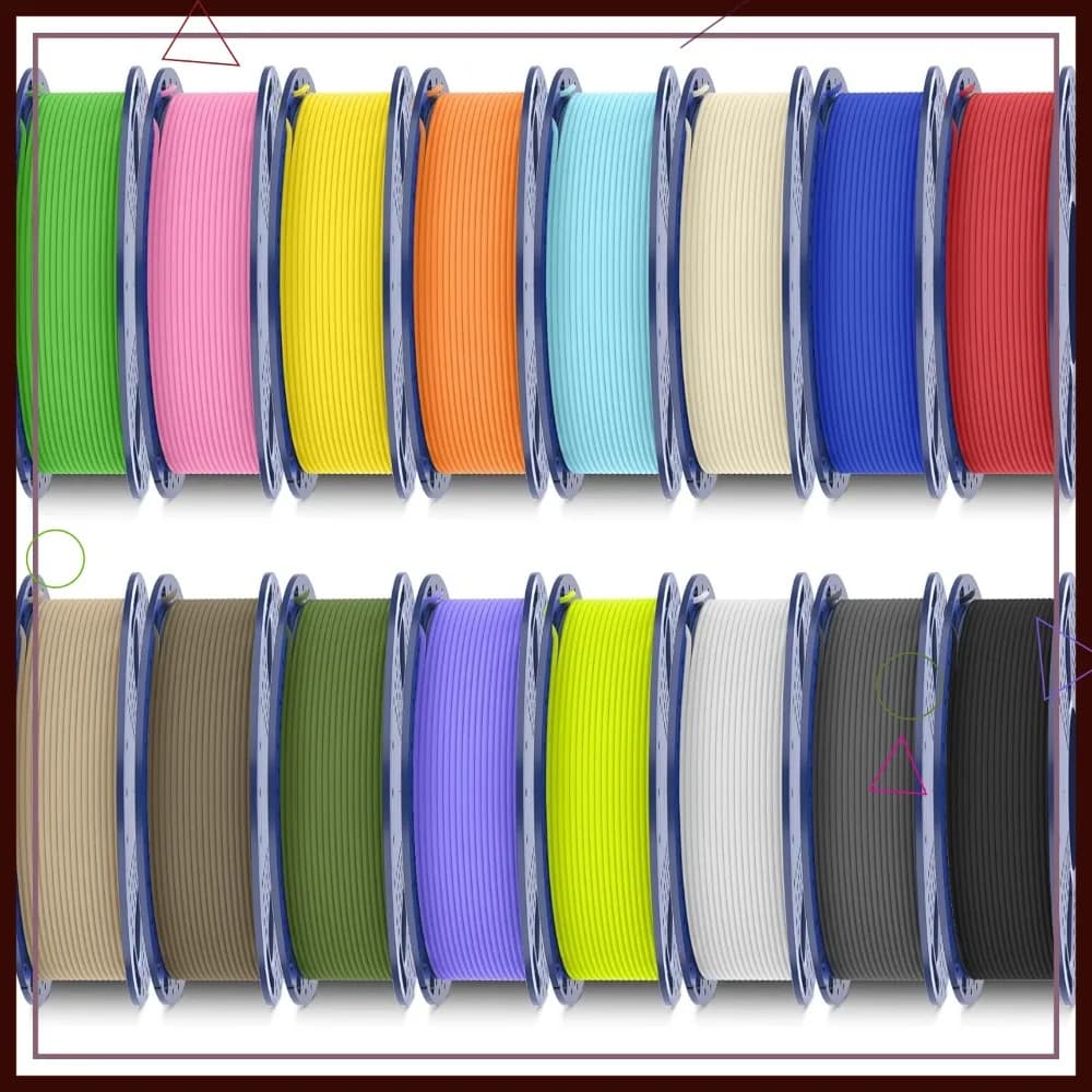 Set di 16 Bobine di Filamento PLA Opaco, 1,75mm per Stampante 3D, 250g Mini Bobine, Confezione da 16