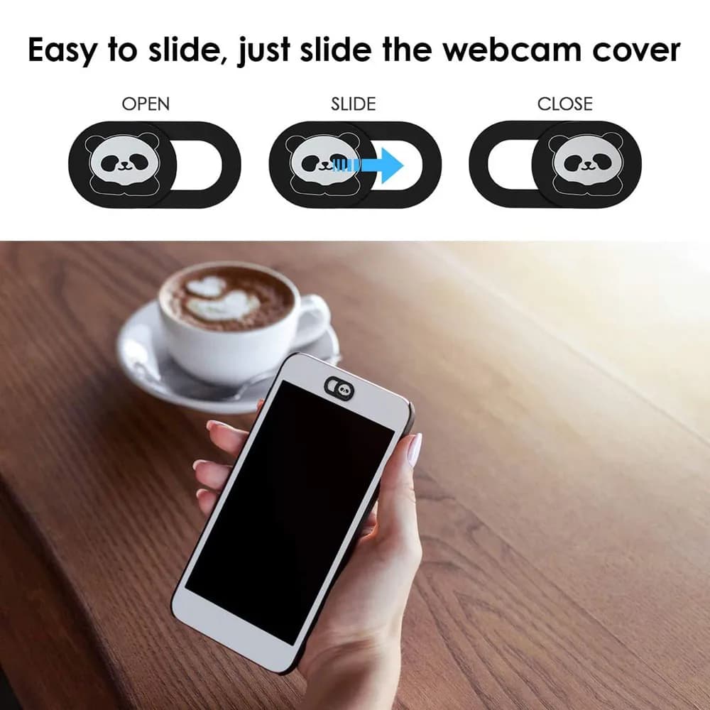 Universal Cam Covers Swivel for Privacy Protection, Panda Shape Camera Covers, Privacy Adhesive