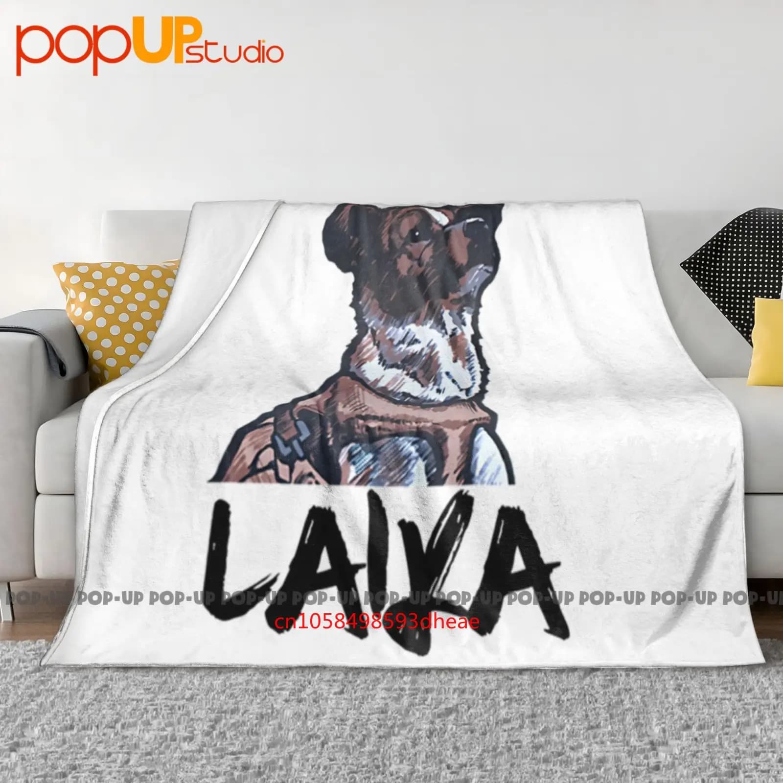 Rough Painted Laika First Space Dog Ultra-Soft Blanket Quilt Winter Sofa Cover Bed Covers