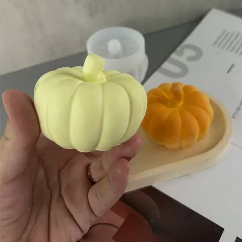 Stampo in Silicone 3D a Forma di Zucca per Halloween, per Candele Fai-da-Te, Sapone, Cioccolato, Cubetti di Ghiaccio, Pasticceria, Resina Epossidica e Artigianato