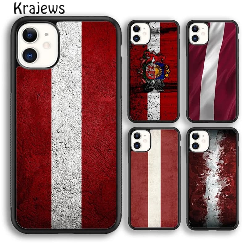 Cover per telefono con bandiera della Lettonia Krajews per iPhone 17 Air 16 15 14 Plus 12 13 Pro Max