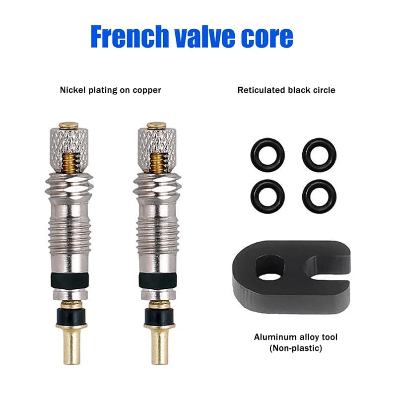 1Set Ottone Gomma Presta Valvola Nucleo Set 2/6/12Pc Mountain Bike Bici Da Strada Tubo di Ricambio Presta Valvola Nucleo Francese Pompa di Aria strumento
