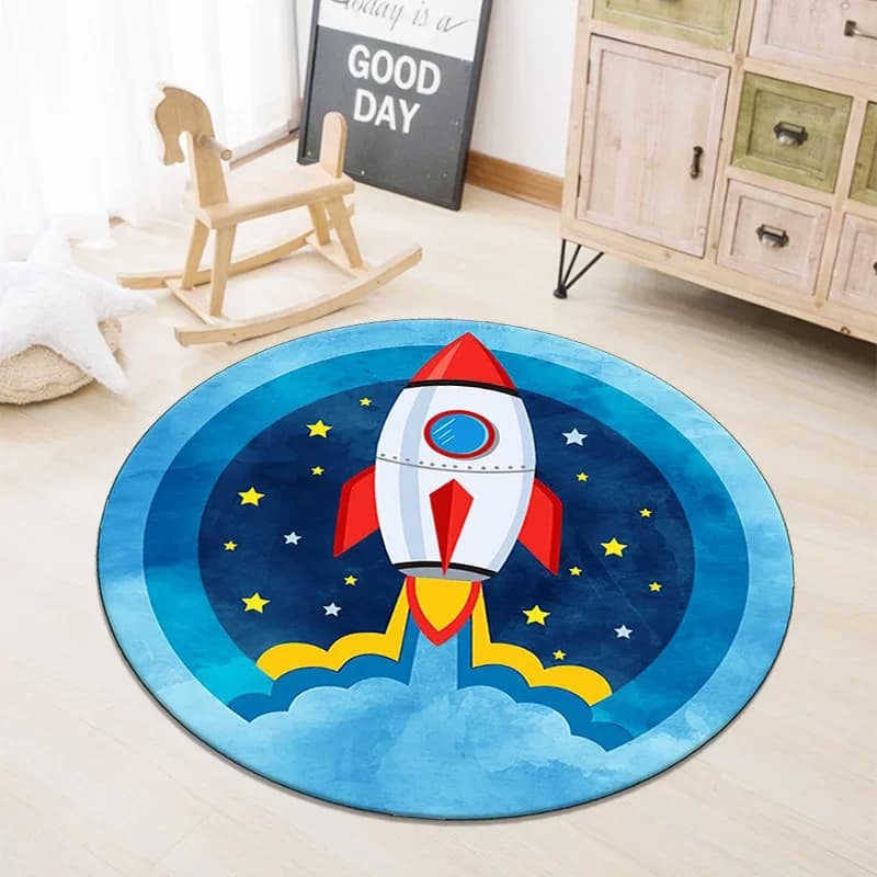 Cartoon Rack Mats for Kids Round Mats for Baby House Living Room Carpet for Large Areas Bedroom Yoga Corridor Kitchen Door Bathroom Mat