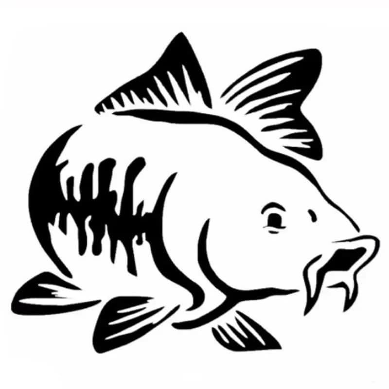 Car Sticker Cartoon Carp Fishing Car Vinyl Decal Art Sticker Kayak Fishing Cars Truck Boat accessories waterproof tribal, 15*13cm