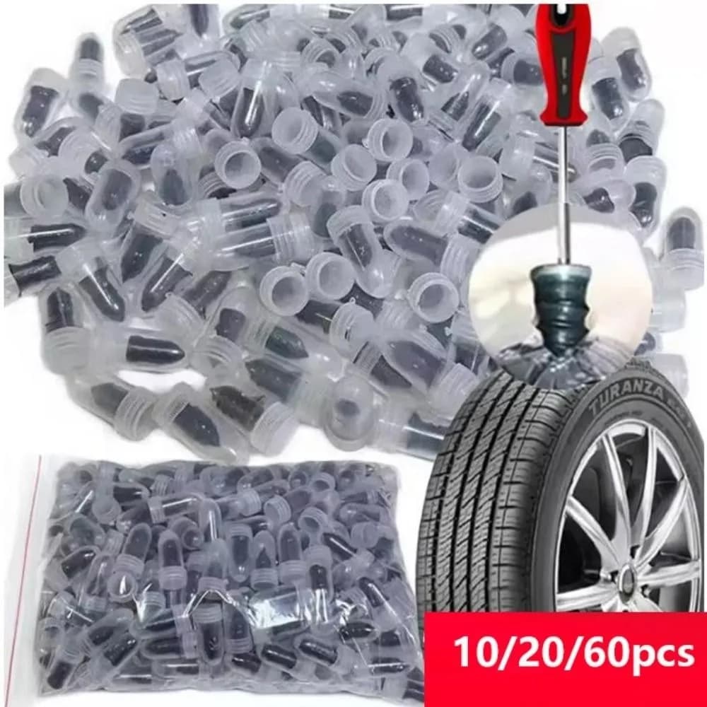 10/20/60pcs 2Sizes Car Vacuum Tyre Repair Neil Rubber Black Scooter Rubber Tire Puncture Repair Tire Film Car Truck Motorcycle
