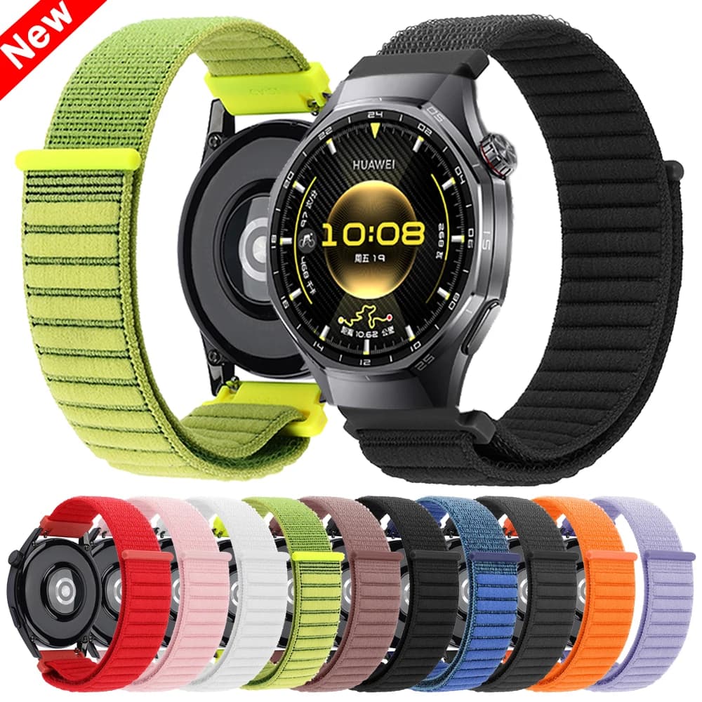 Cinturino in nylon velcro 20mm 22mm per HUAWEI WATCH 5 4pro GT 6/5 Pro GT6 5 4 3 46mm cinturino da polso sportivo per Garmin Venu 4