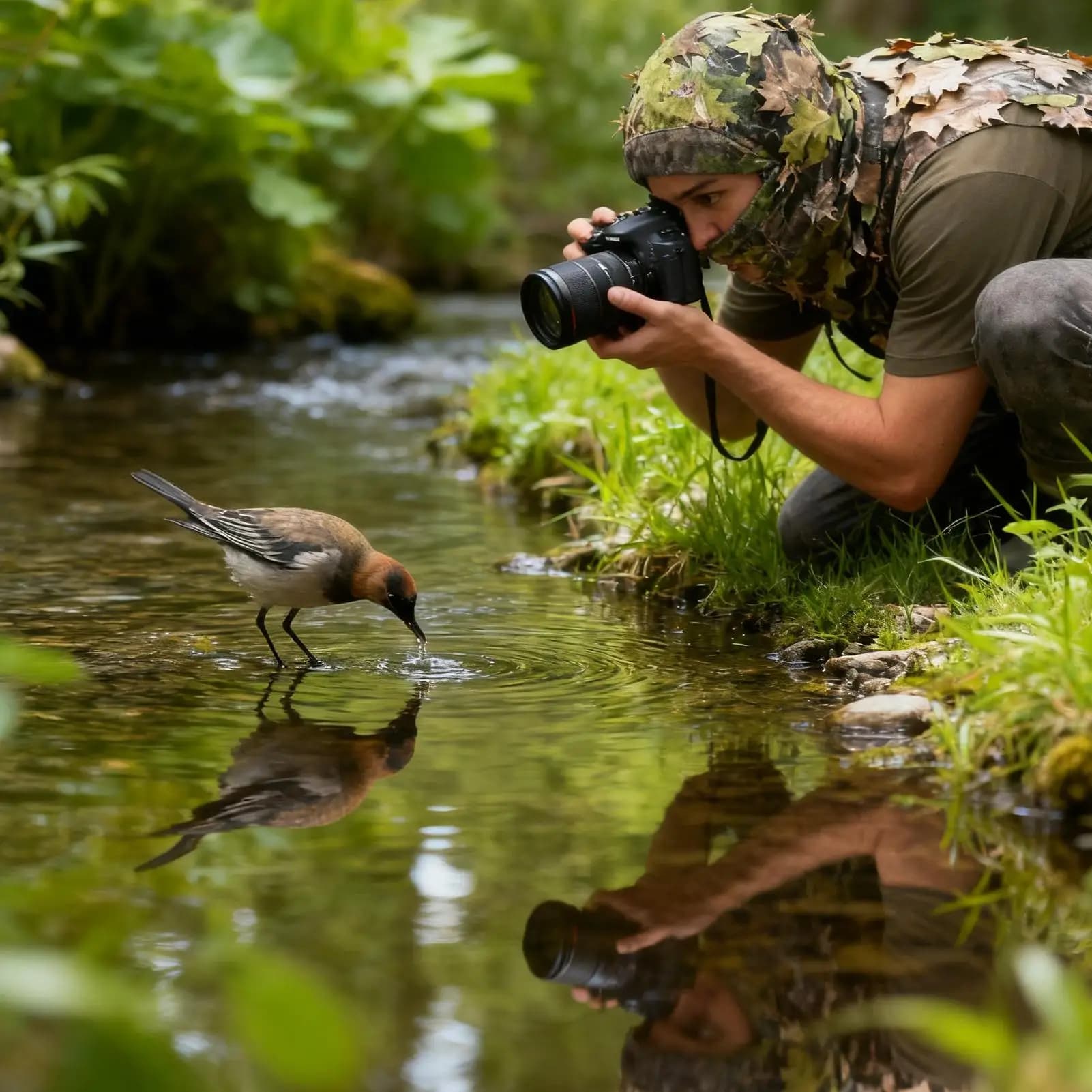 Copertura per il viso con foglie mimetiche Copricapo per occulazione da campeggio Copertura per il viso mimetica Ghillie per fotografi per appassionati all'aperto