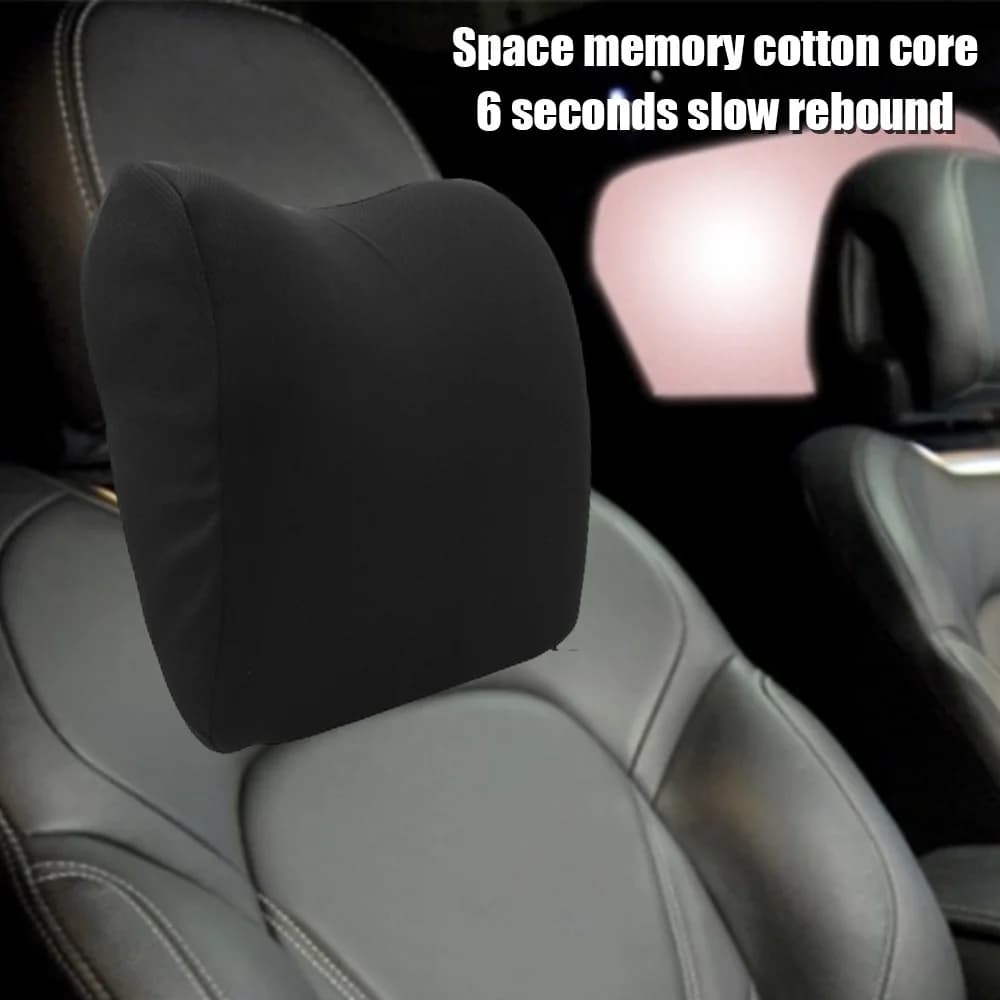 Cuscino da viaggio per poggiatesta auto in memory foam con rivestimento in tessuto per sedile auto