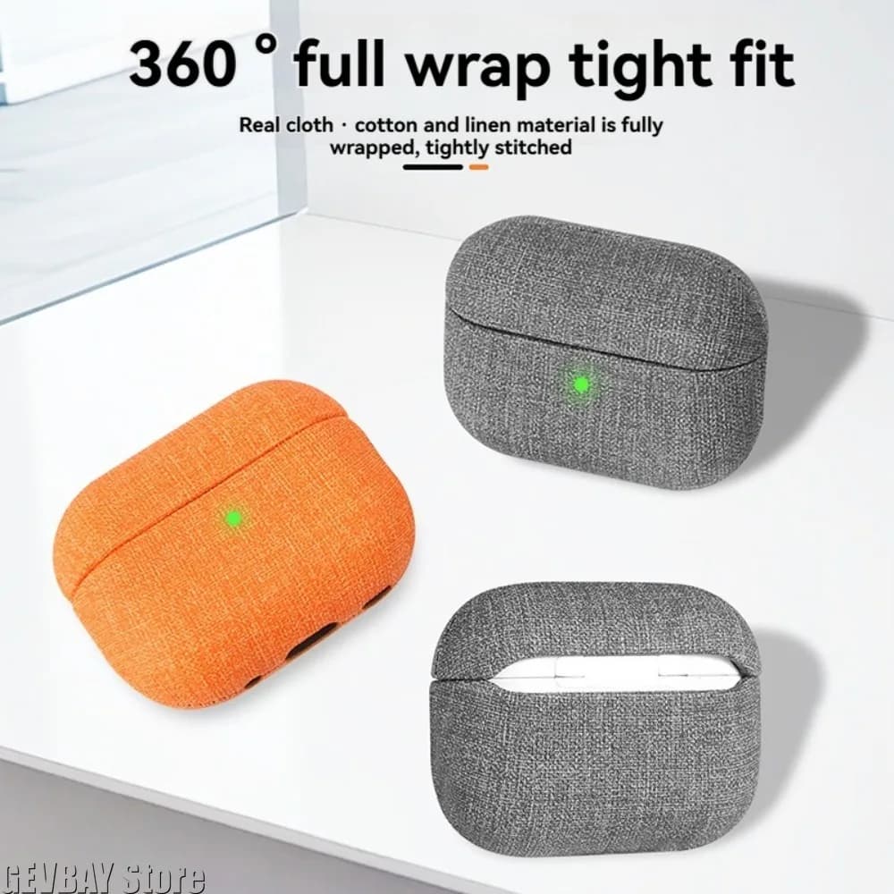 Cover rigida in tessuto di stoffa reale di lusso per Airpods Pro 3 Pro2 Custodia colorata per auricolari all-inclusive con moschettone