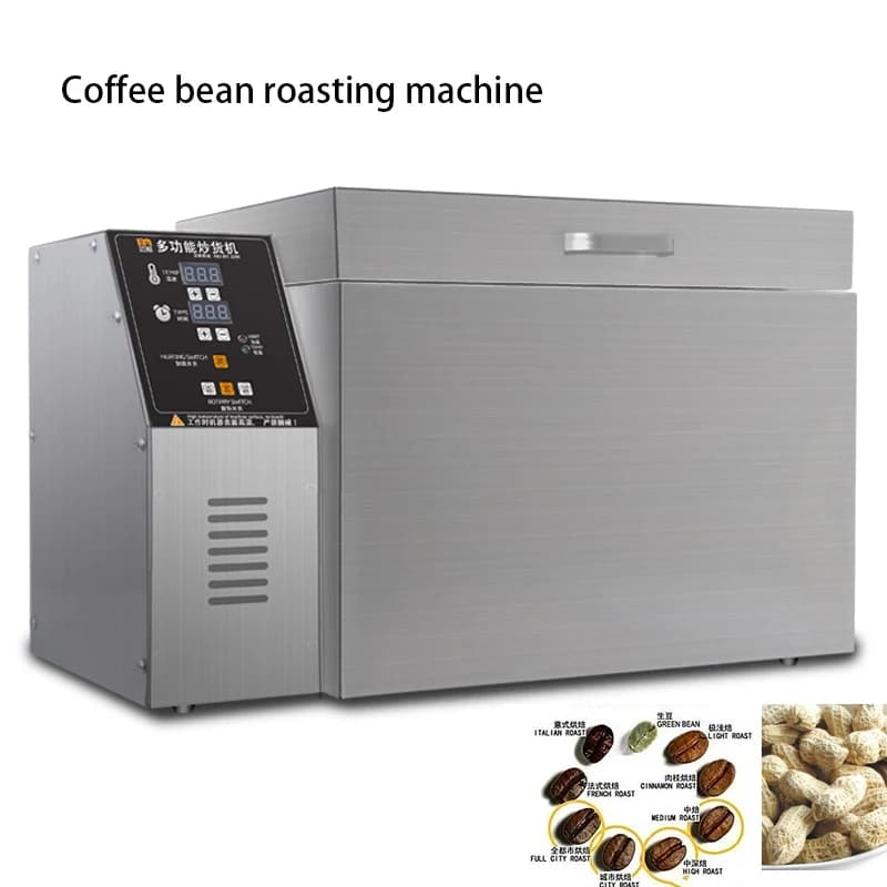 Torrefazione elettrica per chicchi di caffè e noci Macchina per torrefazione multifunzione commerciale con timer per frutta secca di arachidi 0-350 ℃ asciugatura 220