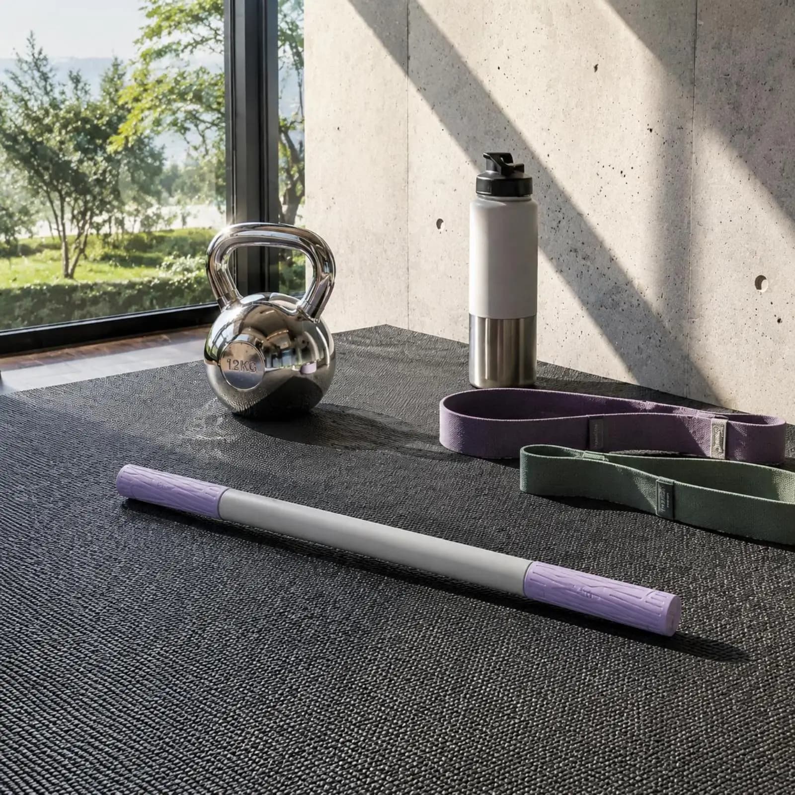 Handheld Muscle Release Roller with Ribbed Grips Myofascial Release Stick Foam Roller for Back and Leg Fitness
