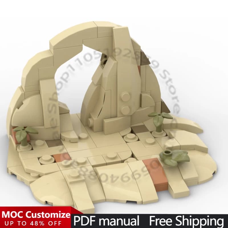 Set di 131 Pezzi Modello Guerra Spaziale con Eroe che si Svolta tra le Reti e Pianeta del Deserto, Espositore MOC Personalizzabile, Costruzione Modulare Fai-da-Te, Regalo per Ragazzi