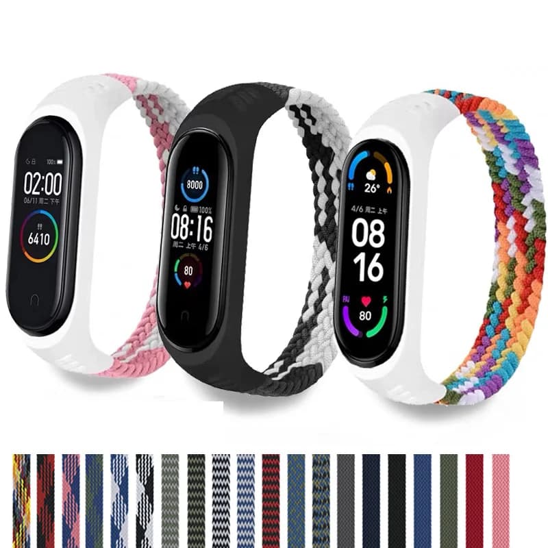 Cinturino per xiaomi Mi band 7 NFC Cinturino per orologio Bracciale in nylon smartwatch Miband6 correa Mi band 7 6 5 4 Cintura intrecciata Solo Loop