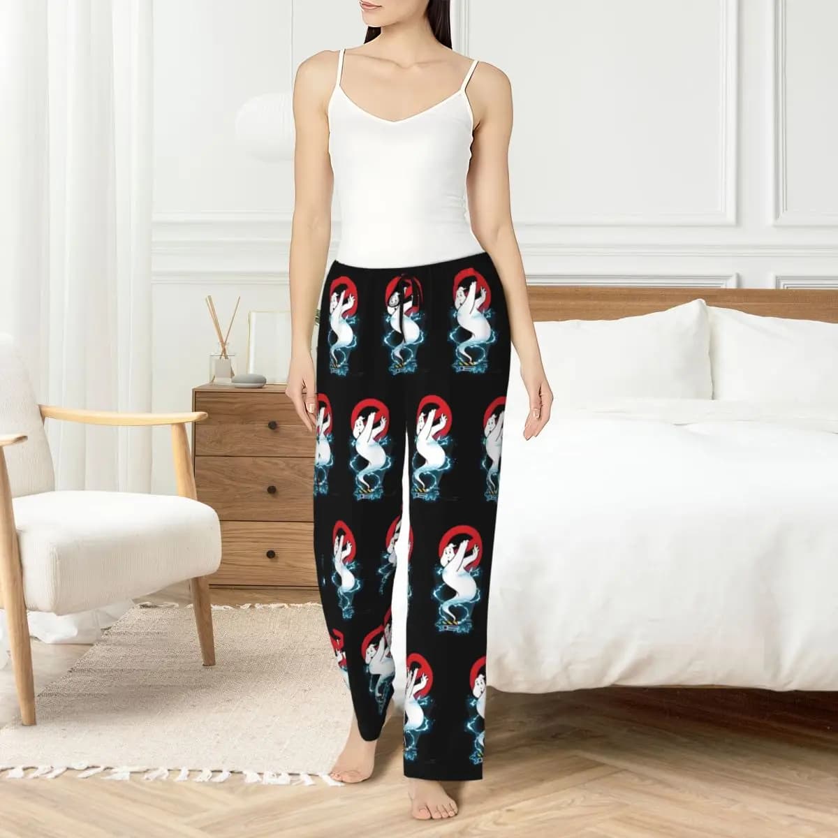 Pantaloni pigiama personalizzati G-Ghostbusters per donna Film commedia soprannaturale Lounge Sleep Pantaloni da notte con coulisse con tasche