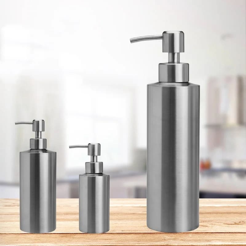 1pc Spot bottiglia di lozione cilindrica bottiglia di gel doccia diritta dispenser di sapone in acciaio inossidabile 304 250ml 350ml