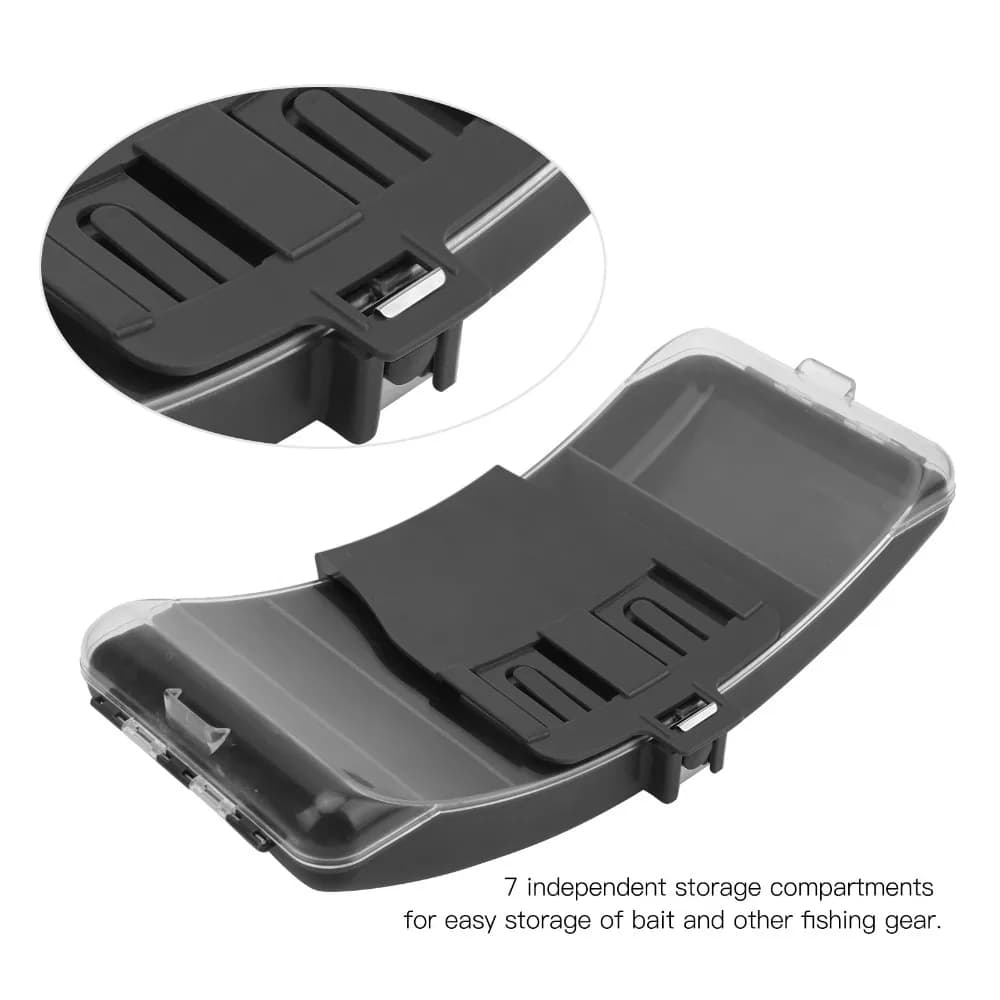 Portable With Belt Waist Fishing Box Black Plastic Fishing Tackle Box Lightweight Fishing Tackle Storage Box Lures Storage