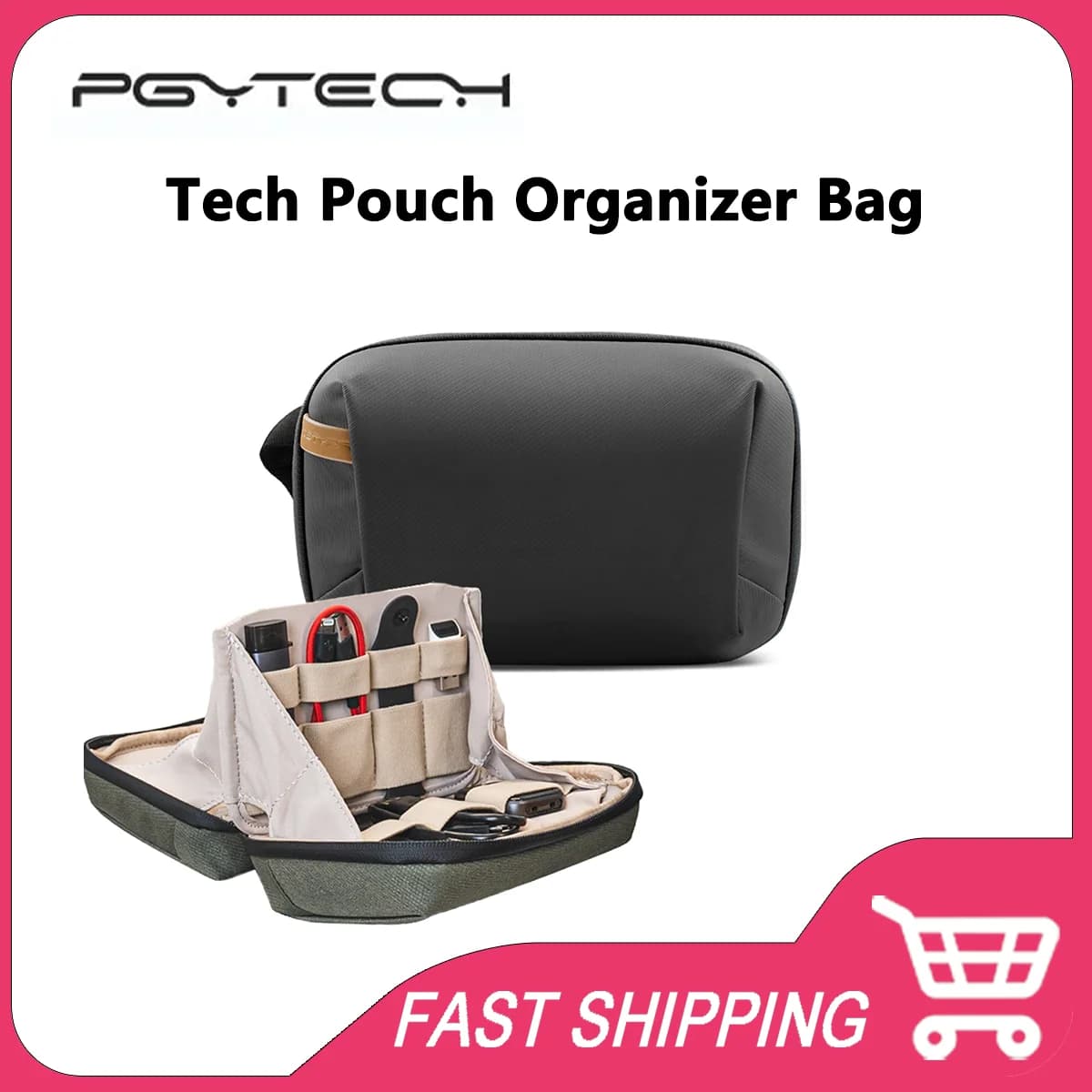 Original PGYTECH Portable Tech Pouch Waterproof Digital Electronics Organizer Storage Bag For Phone Cables Power Bank Batteries