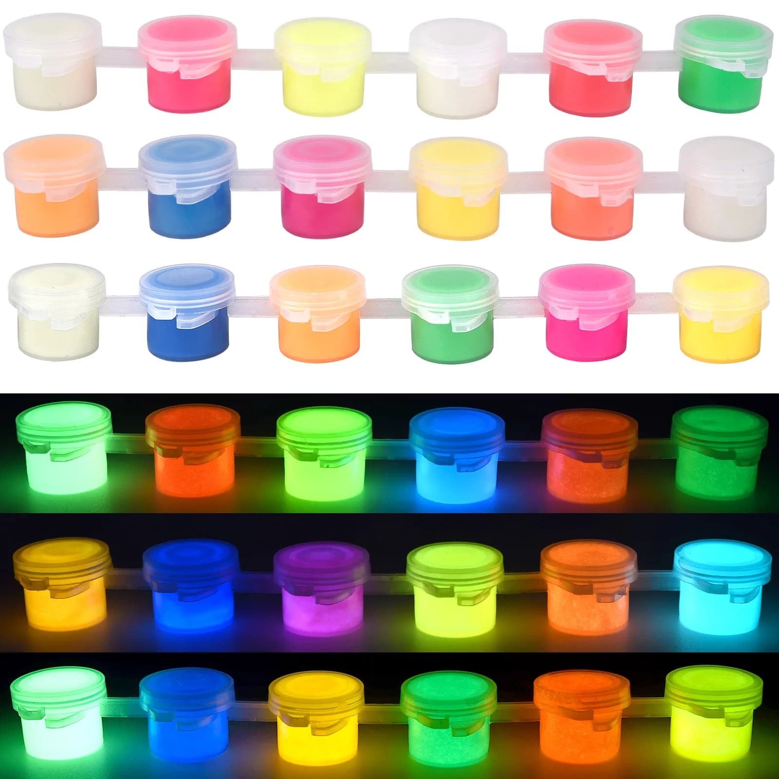 6Colors Acrylic Fluorescent Paint Glow In Dark DIY Painting Art Materials Arts Crafts Painting Tool DIY Graffiti Acrylic Pigment