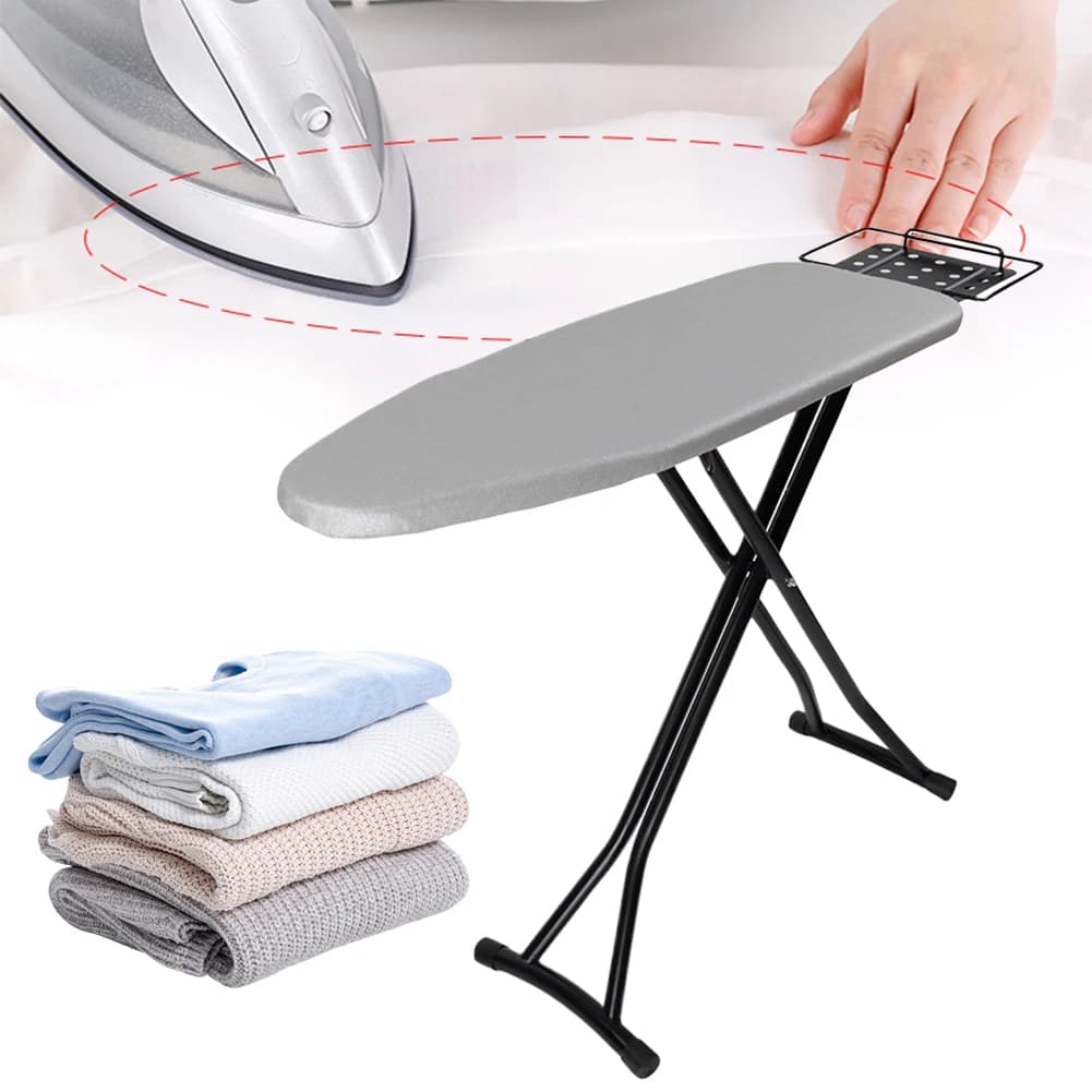 Ironing Board with Iron Rest Heavy Duty Compact Iron Board Height Adjustable with Heat Resistant Cover Lightweight Ironing Board
