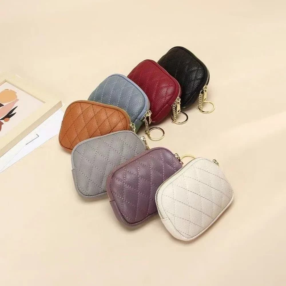Creative PU Leather Mini Coin Purse Portable Casual Zipper Wallet Versatile Car Key Case