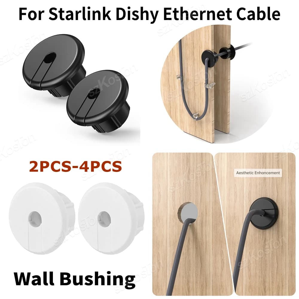 Anello di tenuta per boccola da parete da 1 pollice per Starlink Dishy Cavo Ethernet Organizzatore di cavi di rete Mobili Kit di instradamento di cavi con foro per cavi