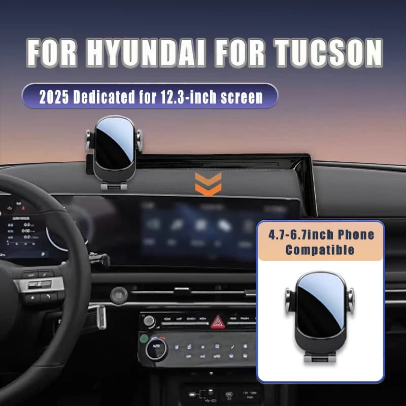Supporto per telefono per auto per Hyundai Tucson 2025 Supporto per navigazione sul cruscotto dello schermo centrale Facile installazione Accessori per veicoli anti-shake