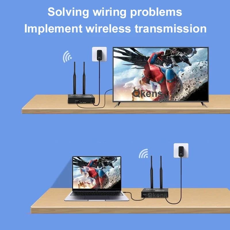 Extender HDMI Wireless 200M 5.8Ghz, Trasmettitore e Ricevitore Video, Adattatore Display Wireless per Fotocamera, STB, Laptop, PC a TV o Monitor