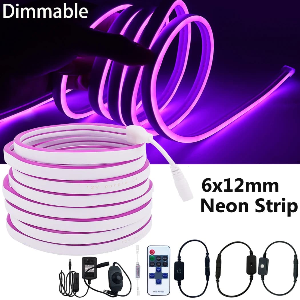 LED Strip Light 2835SMD 120LEDs/M DC12V Hand Sweep Switch Flexible Neon Sign Tape Dimmable Ribbon Lights 0.5M 1M 2M 3M 4M 5M