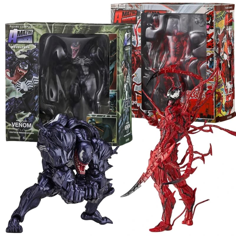 INCREDIBILE YAMAGUCHI Carnage Venom KAIYODO Spider Man Legends Action Figure Comune Mobile Cambiamento Faccia Statua Modello Kid per il Giocattolo Regalo