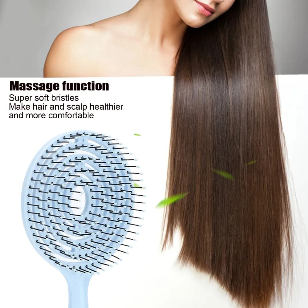Round Shape Hair Detangling Brush Vented Design Straightening Straightening Hair Brush Soft Versatile Hair Detangler Brush