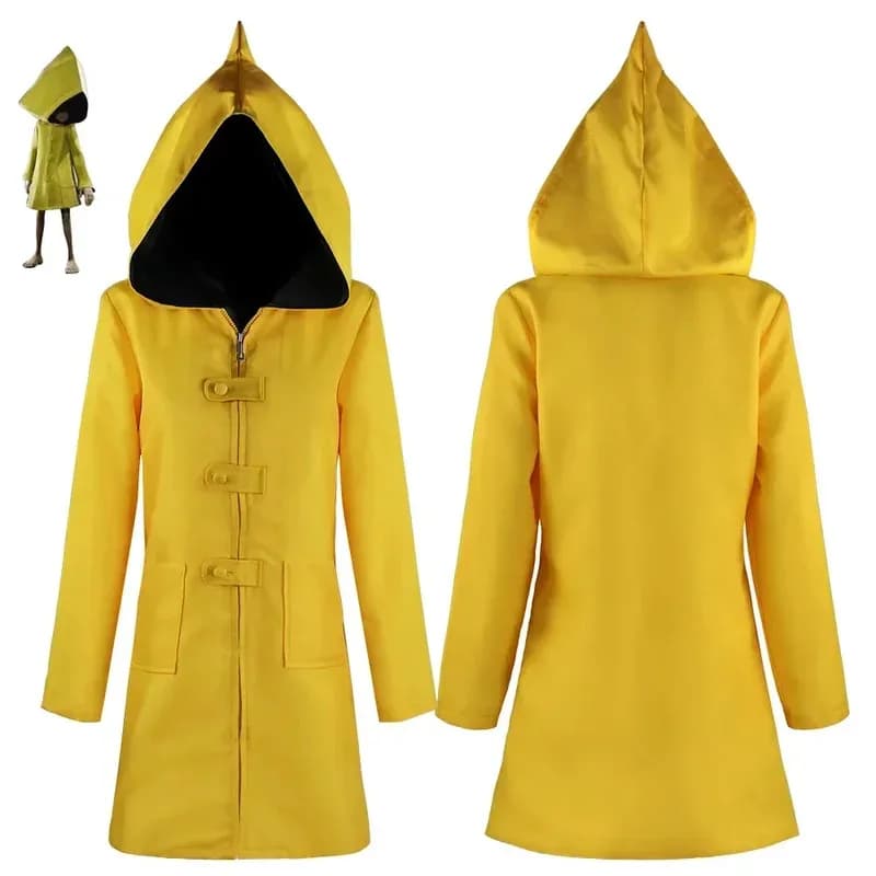 2025 New Halloween game Little Nightmares 2 Mono Six Cosplay Costume Hungry Kids boys Little Six Yellow Long Jacket Coat Hallowe