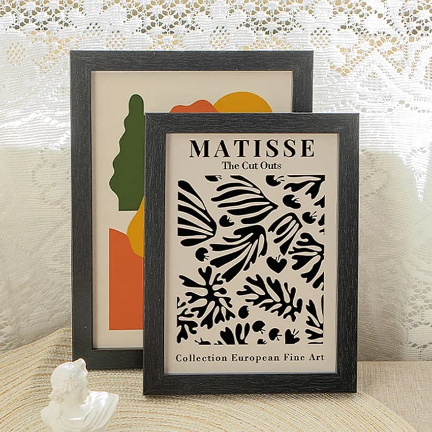 Beautiful frame for photo, black wooden frame for home decoration and for table pictures, memorials, gifts