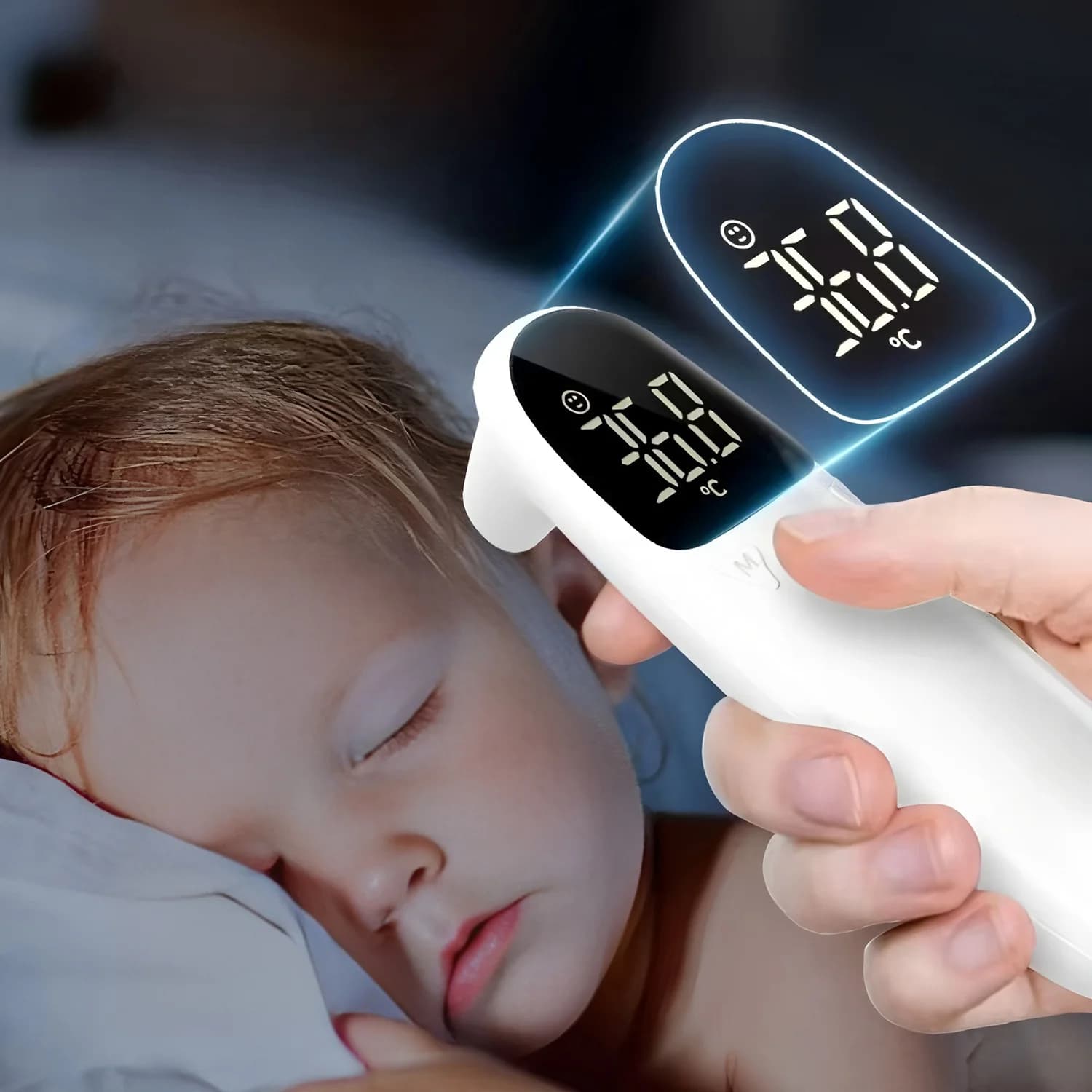 Termometro a infrarossi per la fronte dell'orecchio ℃ / ℉ 20 Memoria Digitale LCD Corpo Misura Veloce Febbre IR Termometro Senza Contatto Bambino Adulto