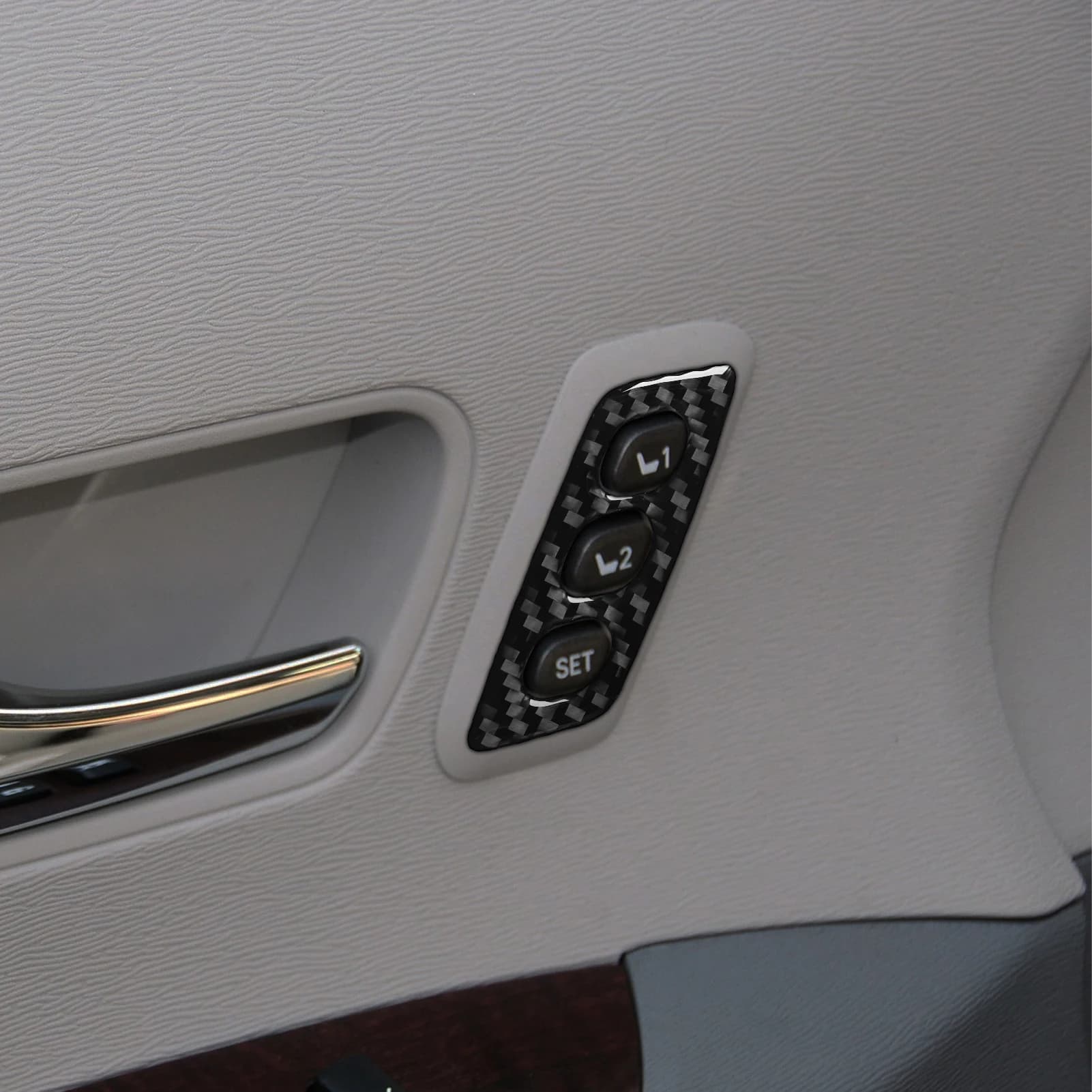 Pannello Decorativo per Pulsante Memoria Sedile in Fibra di Carbonio, Accessorio Interno Auto per Toyota Sienna 2015-2020