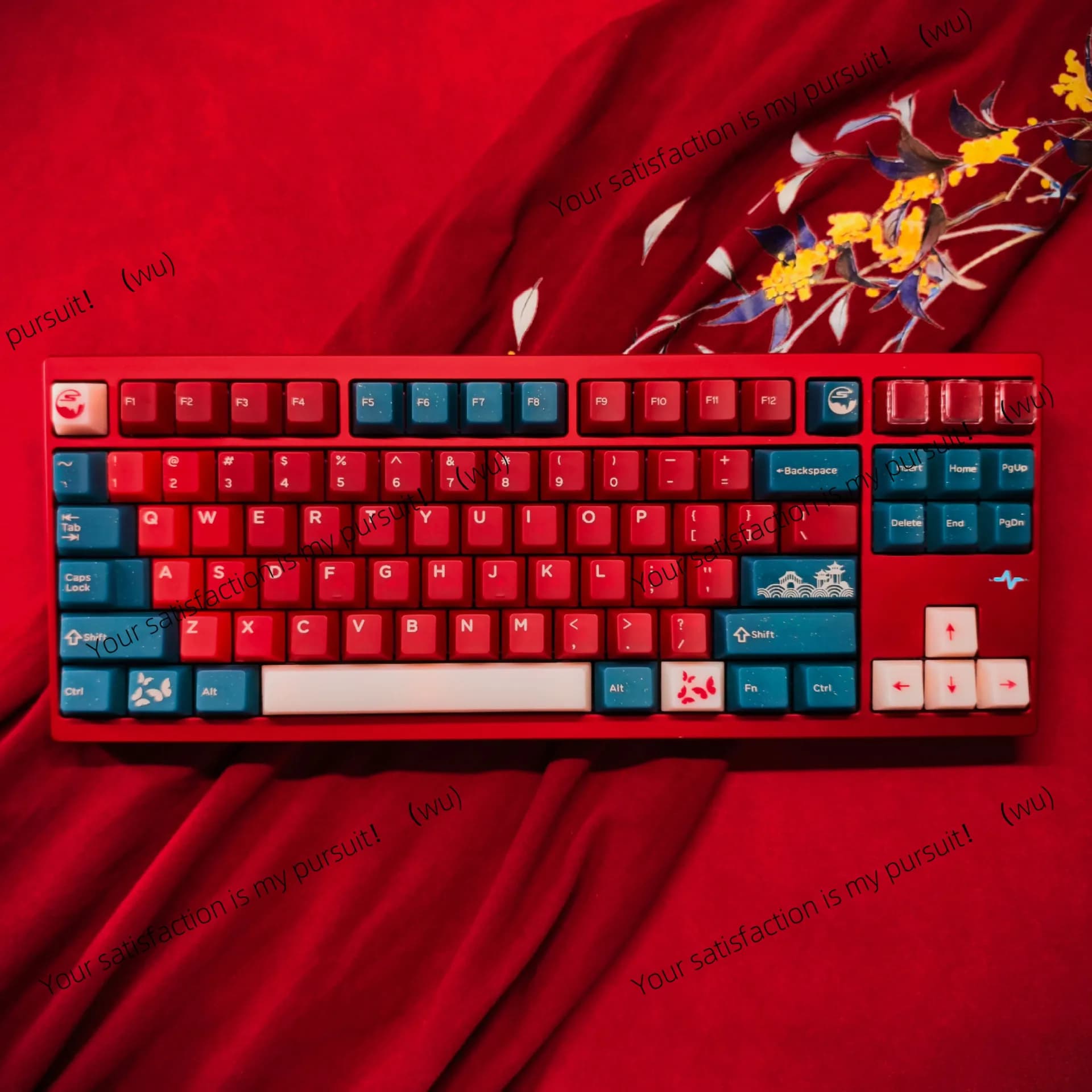 Keys for mechanical keyboard in nephrite with haze effect engraving, 178 keys with magnetic axis