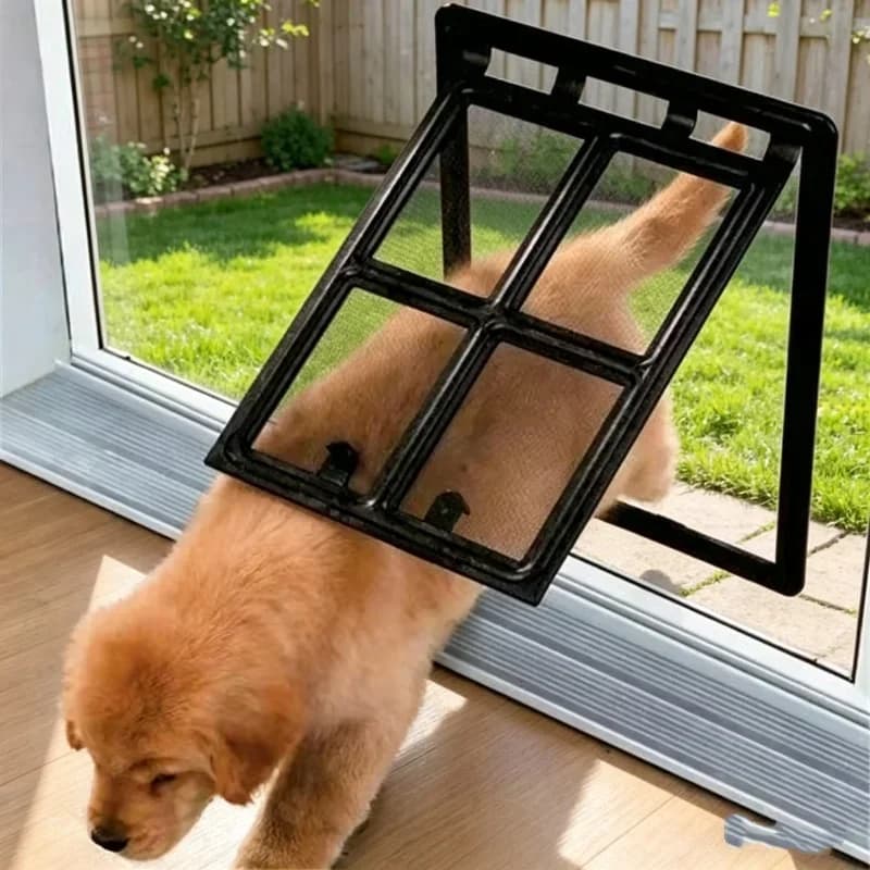 Porta a Zanzariera per Animali Domestici con Chiusura, in Plastica, Anti-Zanzare, per Gatti e Cani, Sportello di Sicurezza, Recinzione per Finestre di Casa, Accessorio Pratico Quotidiano per Animali