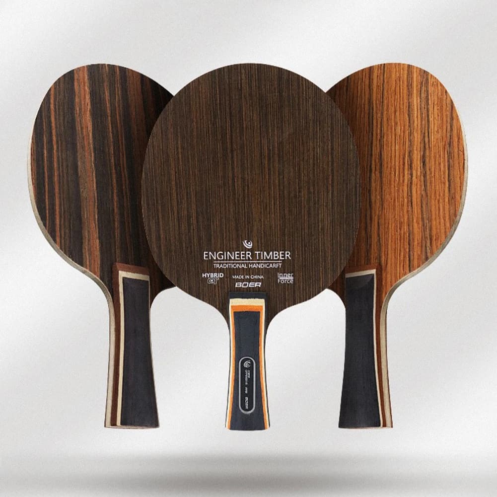 Ping Pong Rack 5 Layers Ping Pong Blade Paddle Ebony Wood Dalbergia Professional tennis rack Long sleeve ping pong rack
